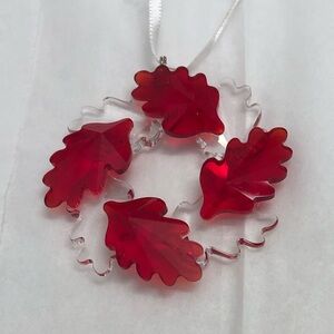 Swarovski Crystal Golden Leaves Wreath